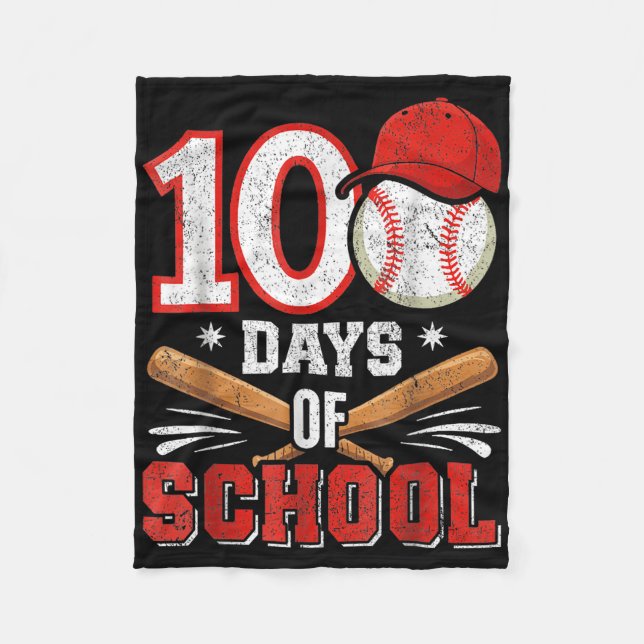 Retro Baseball Liebhaber Jungen 100. Schultag Pla Fleecedecke (Vorderseite)