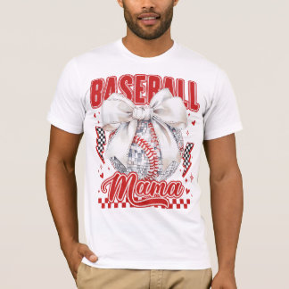 Retro-Baseball-Mama-T-Shirt Disco-Kugel Coquette-S T-Shirt