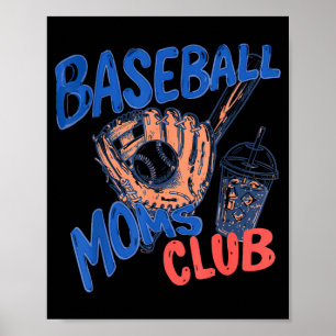 Retro-Baseball-Mütter-Club Eiskaffee Sportmutter Poster