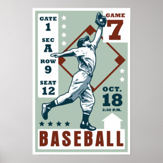 Retro-Baseball-Poster Poster