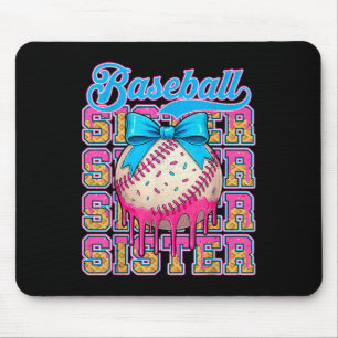 Retro Baseball Sister Ice Creme Tropfen Coquette B Mousepad