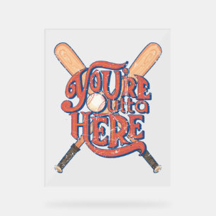 Retro-Baseball-Softball-Fan-Design Acrylschild