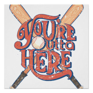 Retro-Baseball-Softball-Fan-Design Poster