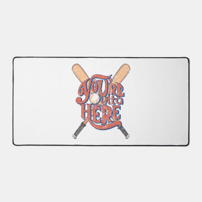 Retro Baseball Softball-Lüfterdesign Schreibtischunterlage (Vorderseite)