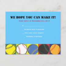 Retro Baseball Themed Bar Bat Mitzvah Antwortkarte