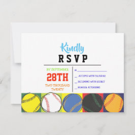 Retro Baseball Themed Bar Bat Mitzvah Antwortkarte RSVP Karte