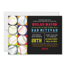 Retro Baseball Themed Bar Bat Mitzvah Einladung