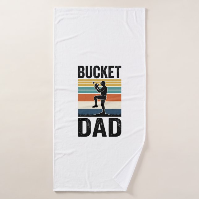 Retro-Baseball-Vater-Vektor-Design_1 Badehandtuch (Badehandtuch)