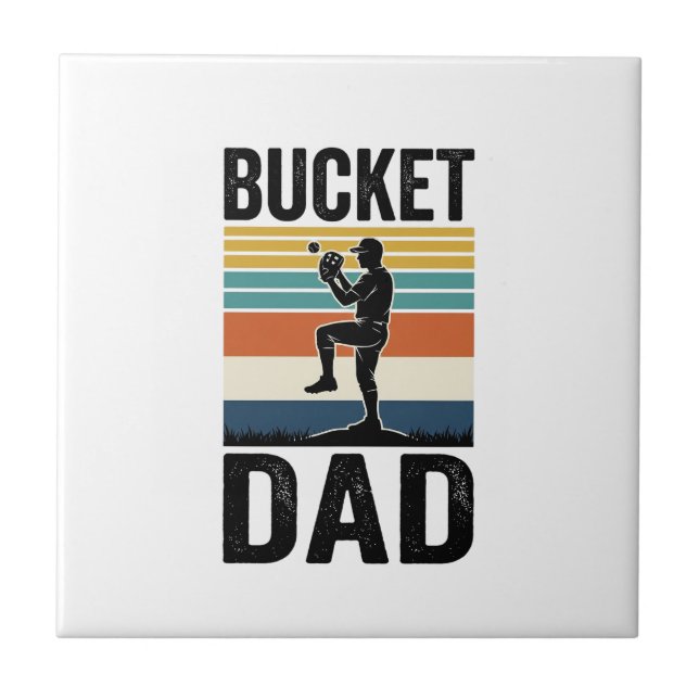 Retro-Baseball-Vater-Vektor-Design_1 Fliese (Vorderseite)