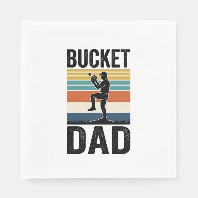 Retro-Baseball-Vater-Vektor-Design_1 Serviette (Vorderseite)