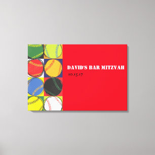 Retro Baseball Zeichen-im Leinwand-Brett Leinwanddruck