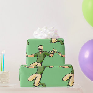 Retro-Baseballspieler Vintage-Sportsgrafik Geschenkpapier