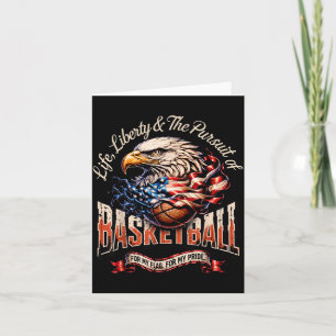 Retro-Basketball-Amerikanische-Flagge-Basketball Karte
