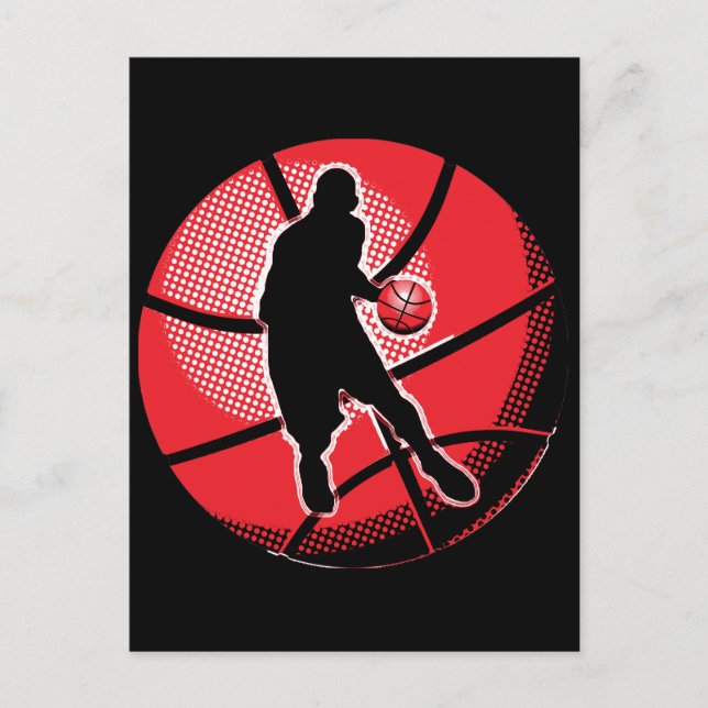 Retro Basketball Basketball Ball Postkarte (Vorderseite)