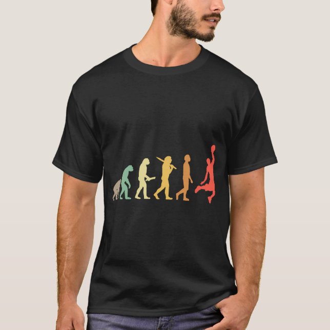 Retro Basketball Evolution Geschenk für Basketball T-Shirt (Vorderseite)