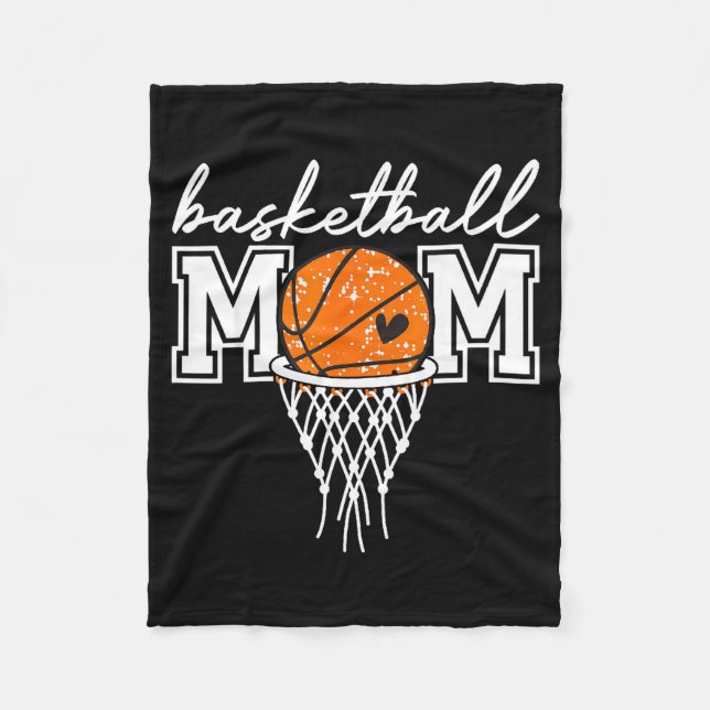 Retro-Basketball-Mutter Mama lustige Mutter Spielt Fleecedecke (Vorderseite)