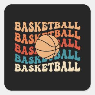 Retro-Basketball-Typografie klassisches Sportdesig Quadratischer Aufkleber