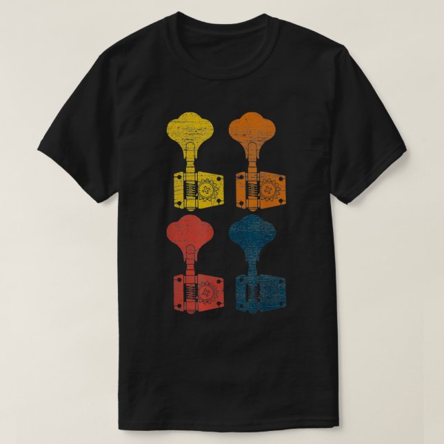 Retro Bass Gitarre T-Shirt (Design vorne)