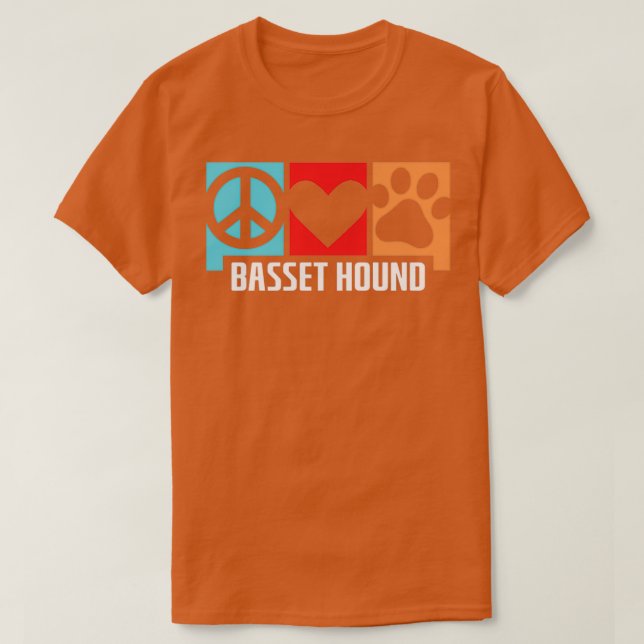 Retro Basset Hound Geschenk Hund Paw Tier Lover Pe T-Shirt (Design vorne)