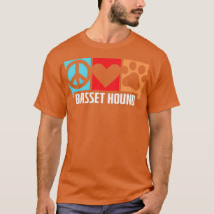 Retro Basset Hound Geschenk Hund Paw Tier Lover Pe T-Shirt