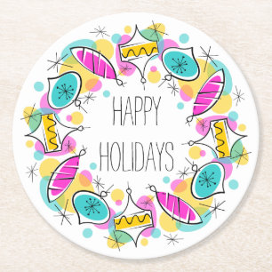 Retro Baubles Circuit Holidays Untersetzer