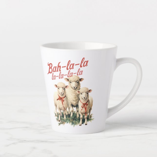 Retro Bauernhof bah la drei Schafe Weihnachten Milchtasse (Rechts)
