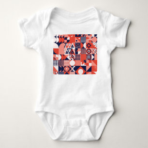 Retro Bauhaus Design, farbenfroh geometrisch. Baby Strampler