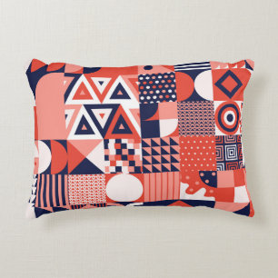 Retro Bauhaus Design, farbenfroh geometrisch. Dekokissen