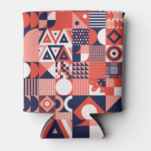 Retro Bauhaus Design, farbenfroh geometrisch. Dosenkühler