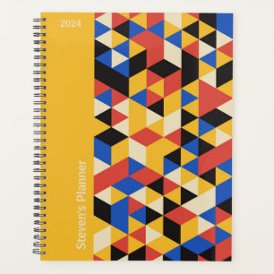 Retro Bauhaus Geometric Personalisiert Planner Planer