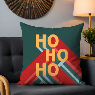 Retro Bauhaus Ho Ho Ho Mid Century Weihnachten Kissen