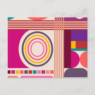 Retro Bauhaus Modernes Art Abstraktes Muster Postkarte