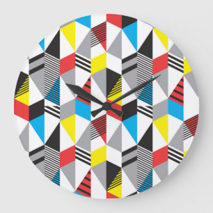 Retro-Bauhaus-Stil: Nahtloses Abstract Große Wanduhr