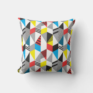 Retro Bauhaus-Stil: Nahtloses Abstract Kissen