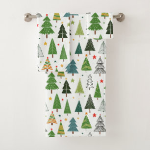 Retro-Bäume Badhandtuch Set
