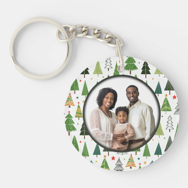 Retro-Bäume Schlüsselanhänger (Vorderseite)