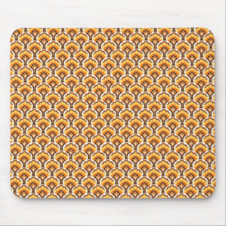 Retro Baummuster - Orange Mousepad