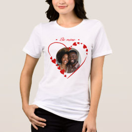 Retro Be Mine Schrift & Skizzen-Herz Foto  Tri-Blend Shirt