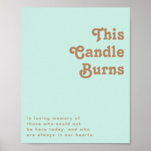 Retro Beach   Affiche Aqua This Candle Burns