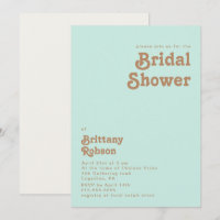 Retro Beach | Aqua Bridal Dusche Einladung