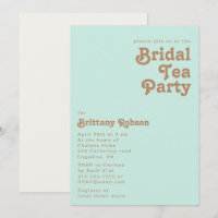 Retro Beach | Aqua Bridal Tea Party Einladung