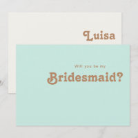 Retro Beach | Aqua Bridesmaid Vorschlagskarte