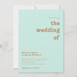 Retro Beach | Aqua die Hochzeit der Einladung