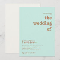 Retro Beach | Aqua die Hochzeit der Einladung