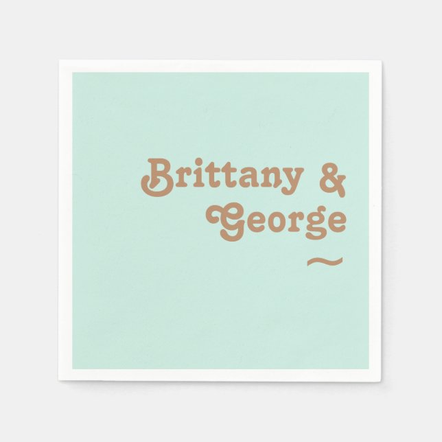 Retro Beach | Aqua Wedding Napkins Serviette (Vorderseite)