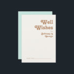 Retro Beach | Aqua Wedding Well Wish Card Hinweiskarte<br><div class="desc">Dieser Retro-Strand | aqua wedding well wish card ist perfekt für Ihre Vintage, farbenfrohe tropische sommerliche hochzeit. Sein einzigartiger böhmischer Schriftart aus der Mitte des Jahrhunderts verleiht diesem Design eine klassisch minimalistische Hippie-Atmosphäre. Nehmen wir an, Sie suchen ein Design, das helle, rustikale Farben für den Küstenmeer für Ihre kreative Strandhochzeit...</div>