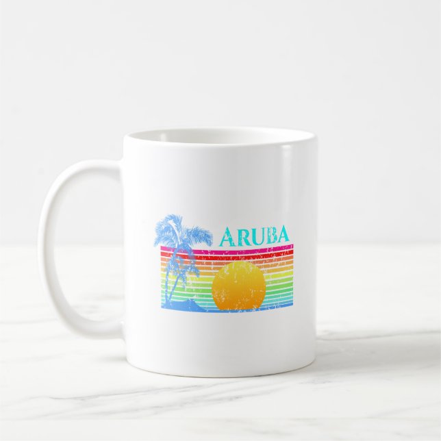 Retro Beach Aruba Sunset Kaffeetasse (Links)