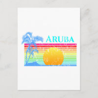 Retro Beach Aruba Sunset
