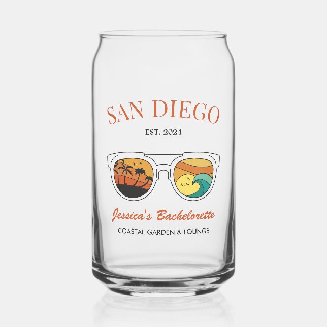 Retro Beach Bachelorette Cadeaux de femme d'accuei (Recto)