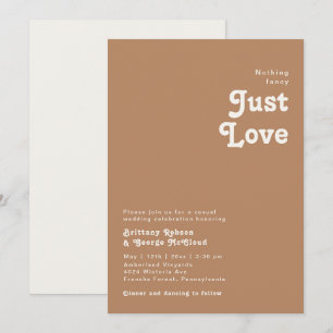 Retro Beach   Braun Nichts Extravagante Hochzeit Einladung